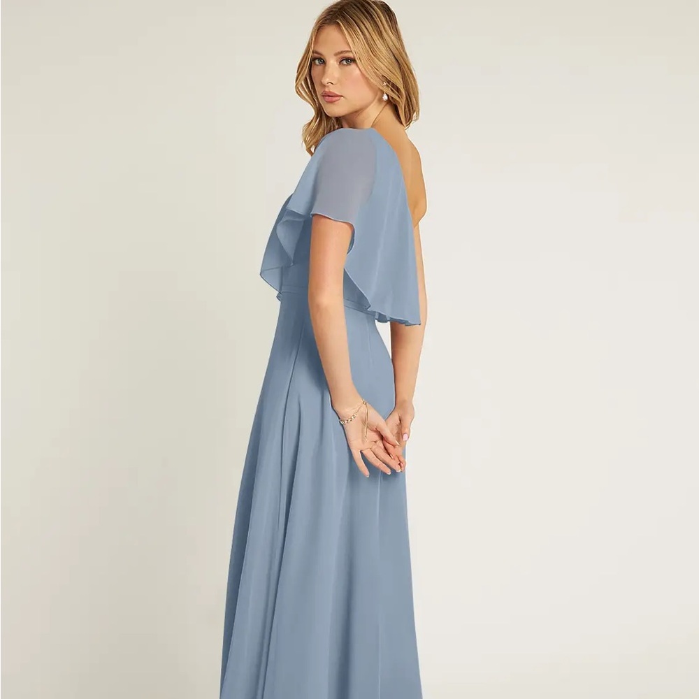 Cold Shoulder Ruffle Maxi Dress V-Neck‎ Side Slit wedding guest or grad dress